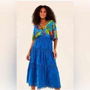 NWT Farm Rio 3D Pineapple Midi Skirt Size Medium